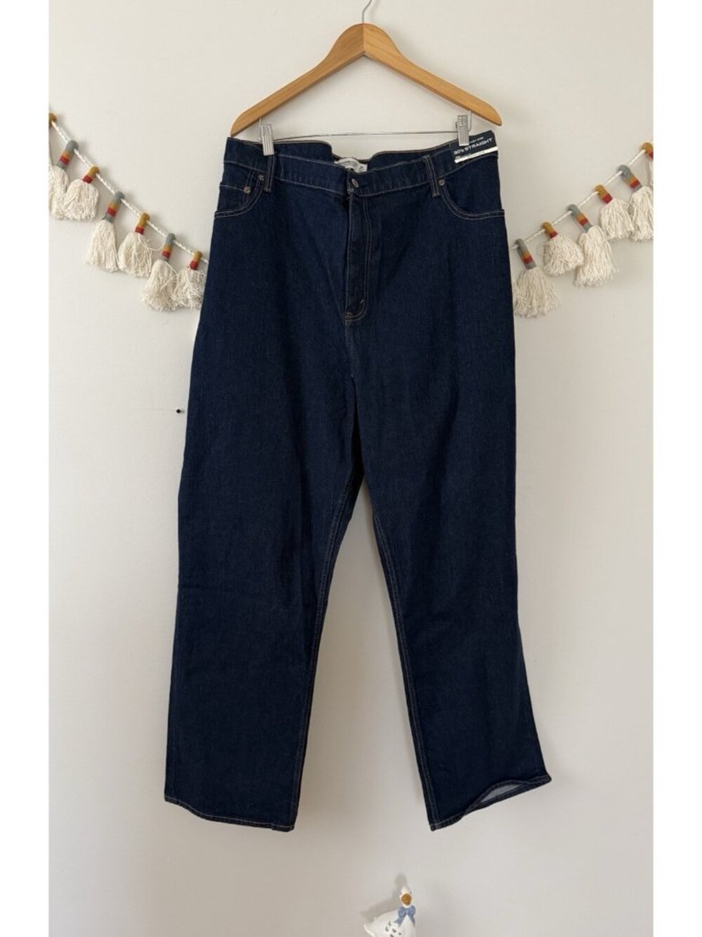 NWT Abercrombie & Fitch Ultra High Rise 90s Straight Curve Love Dark Wash 38